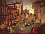 il miracolo della Croce di Gentilre Bellini e il ponte di San Lorenzo.jpg